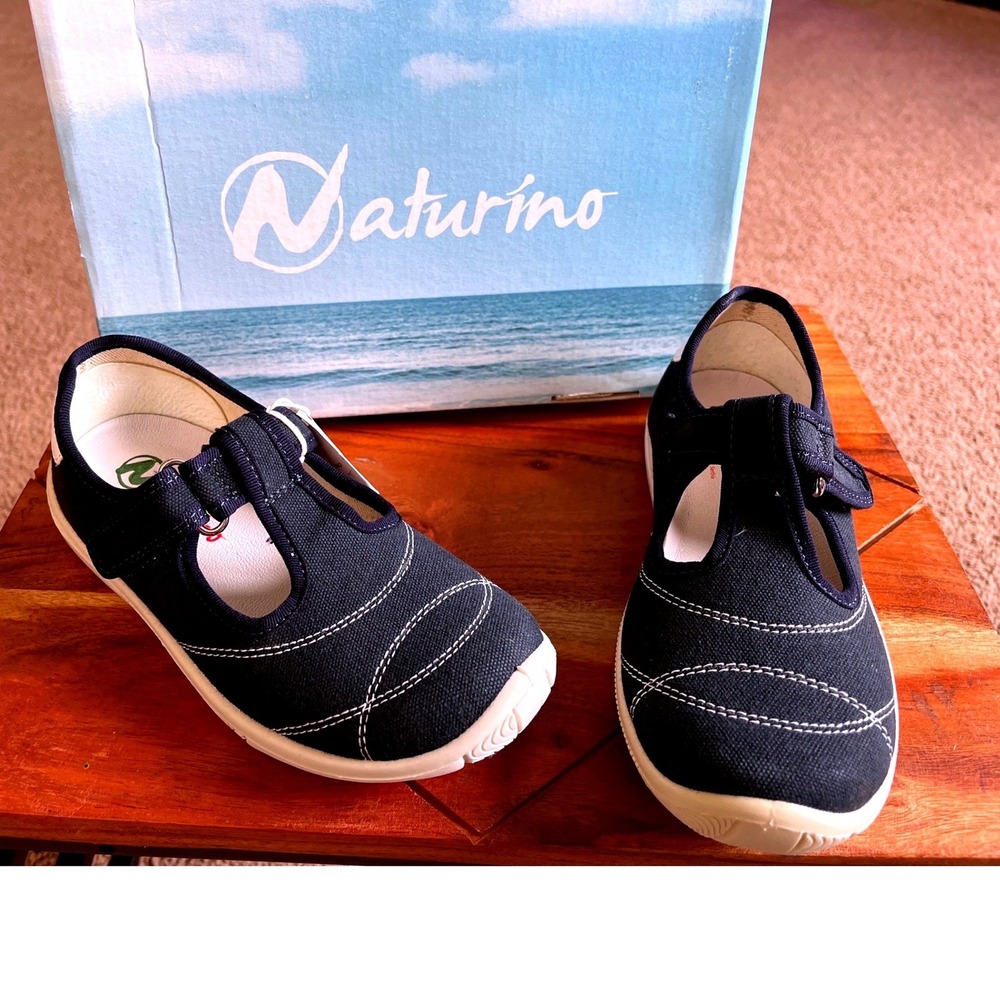 Naturino Ostuni Tela Sprint Navy Blue Canvas Mary Jane Sneakers EU 30‎ /12
